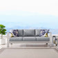 Modway Shore Aluminum Metal Outdoor Patio Sofa With Silver Gray All-Weather Cushions MDY-EEI-3917-SLV-GRY