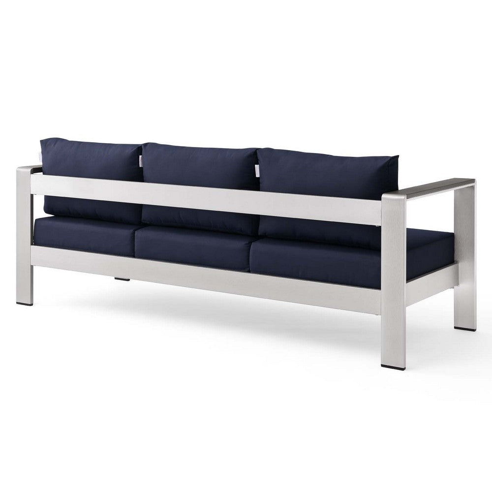 Shore Outdoor Patio Aluminum Sofa by Modway| Blue