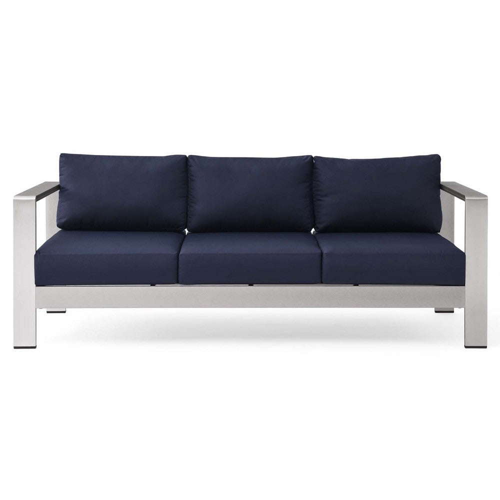 Shore Outdoor Patio Aluminum Sofa by Modway| Blue