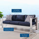Shore Outdoor Patio Aluminum Sofa by Modway| Blue