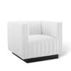 Modway Conjure Modern Tufted Fabric Upholstered Armchair in Black/White