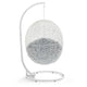 Modway Hide Wicker Rattan Sunbrella® Outdoor Patio Porch Lounge Egg Swing Chair Set with Stand in White Gray MDY-EEI-3929-WHI-GRY