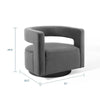 Spin Cutaway Performance Velvet Swivel Armchair  - No Shipping Charges