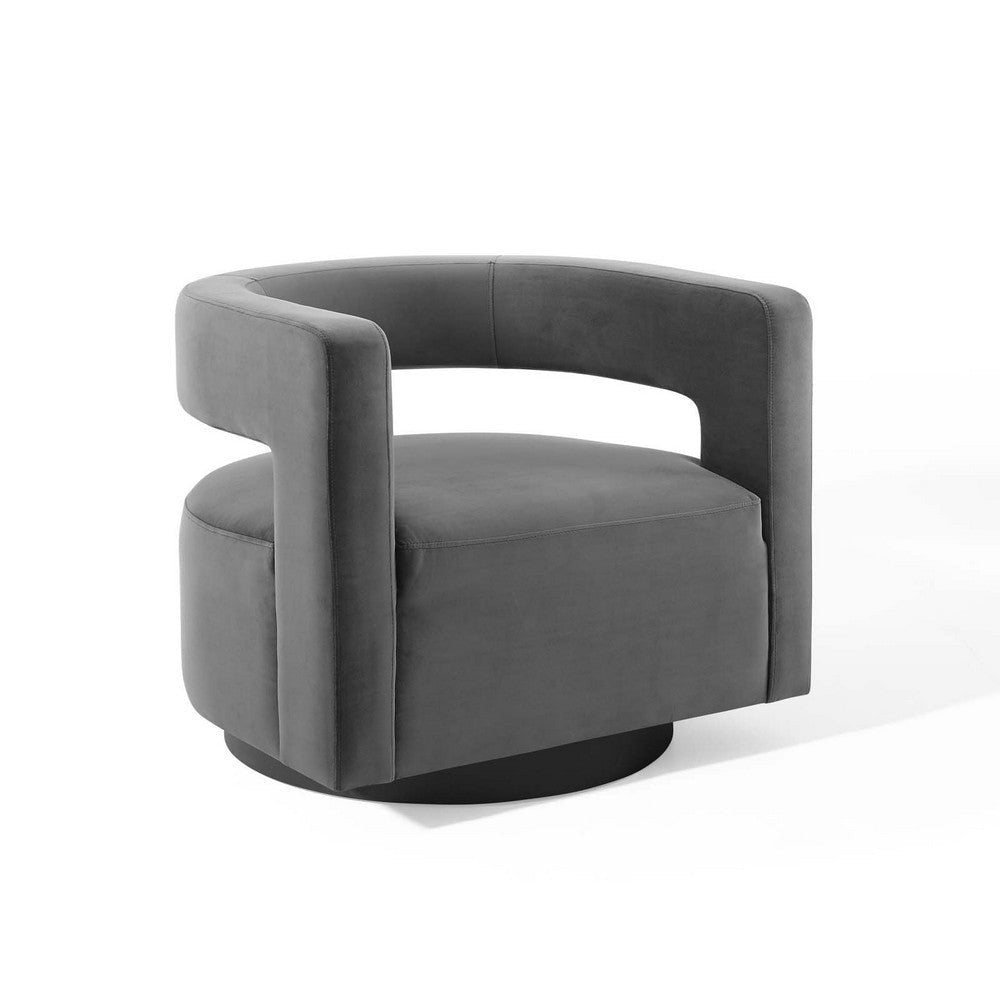 Spin Cutaway Performance Velvet Swivel Armchair  - No Shipping Charges