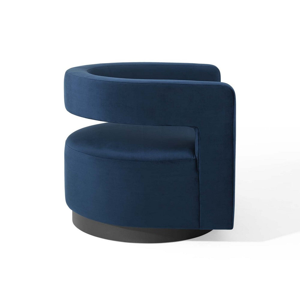 Spin Cutaway Performance Velvet Swivel Armchair - No Shipping Charges
