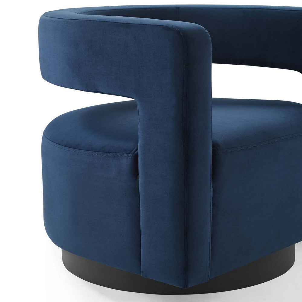 Spin Cutaway Performance Velvet Swivel Armchair - No Shipping Charges