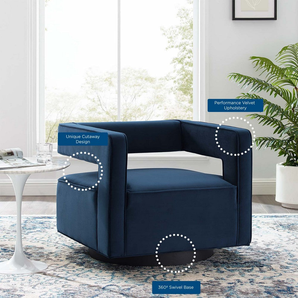 Booth Performance Velvet Swivel Armchair - No Shipping Charges