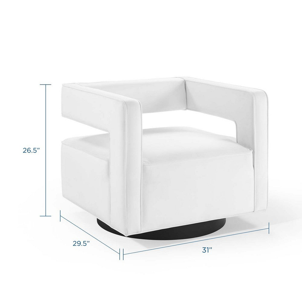 Booth Performance Velvet Performance Velvet Swivel Armchair by Modway| White