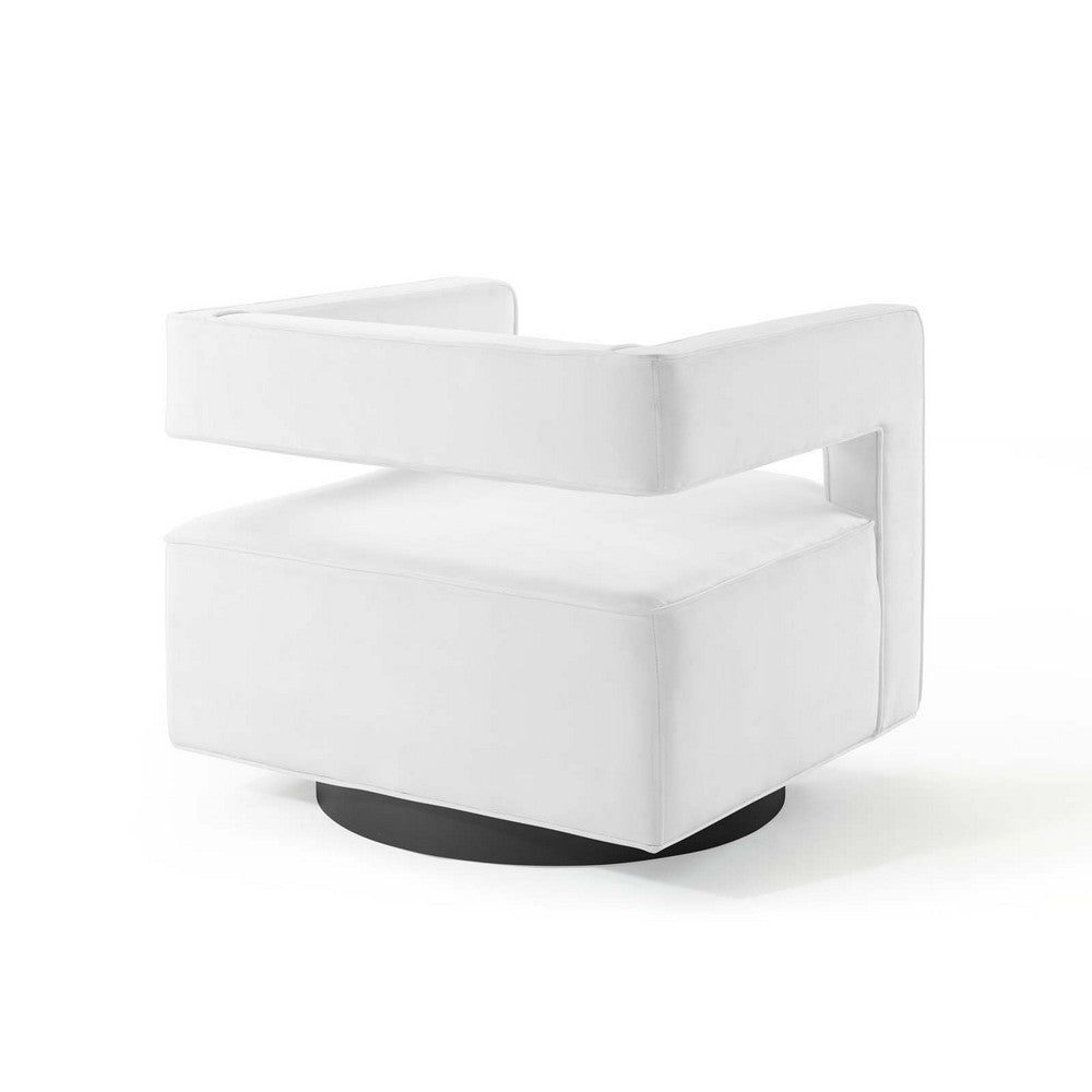 Booth Performance Velvet Performance Velvet Swivel Armchair by Modway| White