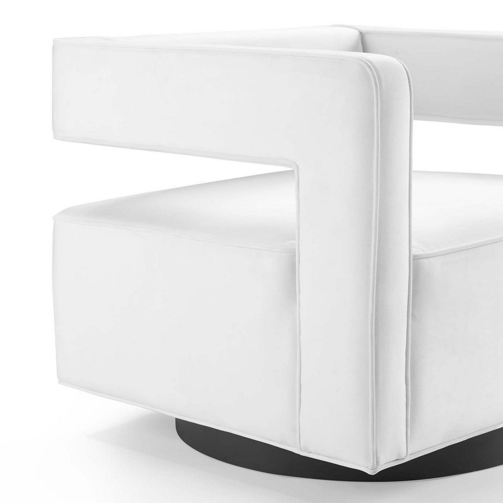 Booth Performance Velvet Performance Velvet Swivel Armchair by Modway| White