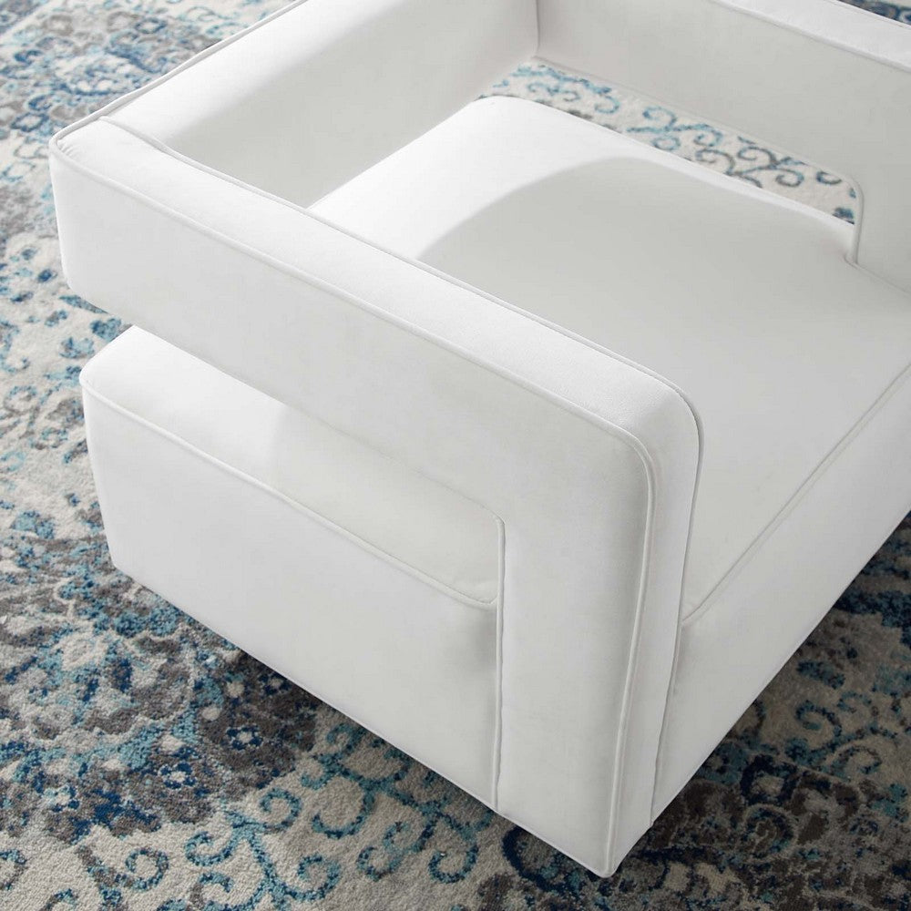 Booth Performance Velvet Performance Velvet Swivel Armchair by Modway| White