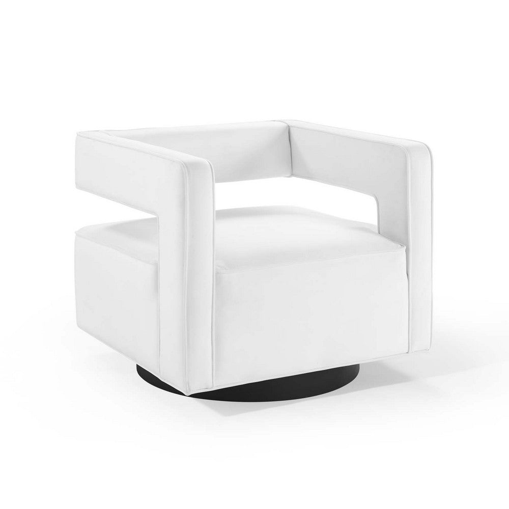 Booth Performance Velvet Performance Velvet Swivel Armchair by Modway| White