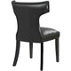 Curve Vinyl Dining Chair Set of 2 by Modway| Black
