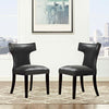 Curve Vinyl Dining Chair Set of 2 by Modway| Black