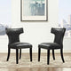 Curve Vinyl Dining Chair Set of 2 by Modway| Black