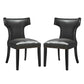 Modway Curve Vinyl Set of 2, Two Dining Chairs, Black