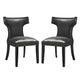 Curve Vinyl Dining Chair Set of 2 by Modway| Black