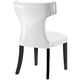 Curve Vinyl Dining Chair Set of 2 by Modway| White