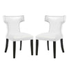 Modway Curve Vinyl Set of 2, Two Dining Chairs, White