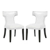 Curve Vinyl Dining Chair Set of 2 by Modway| White