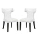 Curve Vinyl Dining Chair Set of 2 by Modway| White