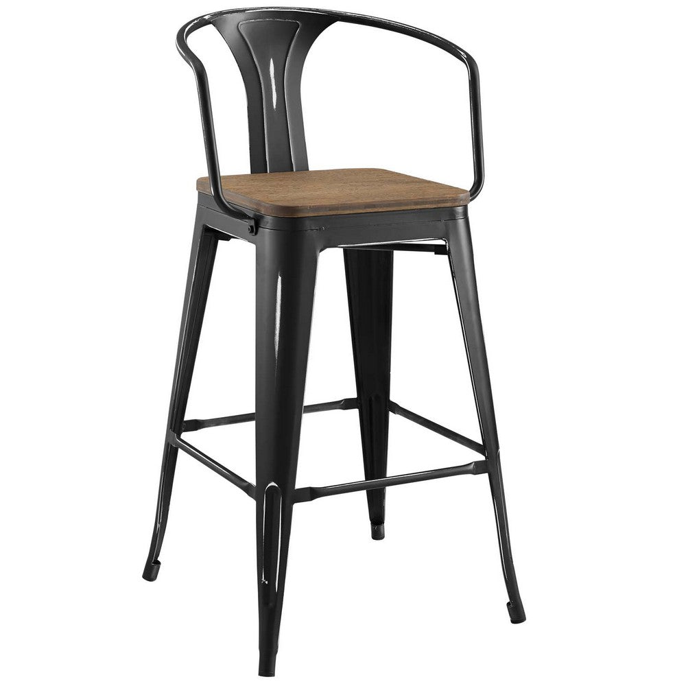 Promenade Bar Stool Set of 2 by Modway| Black