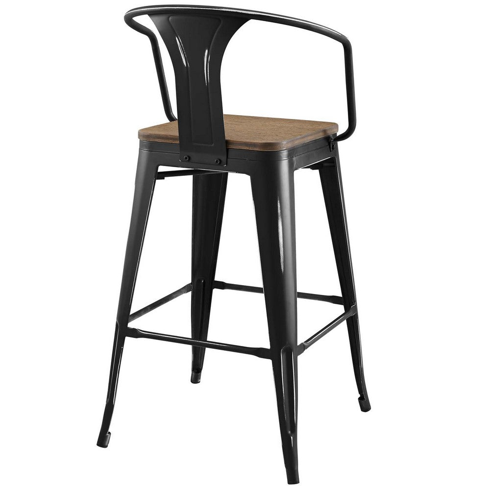 Promenade Bar Stool Set of 2 by Modway| Black