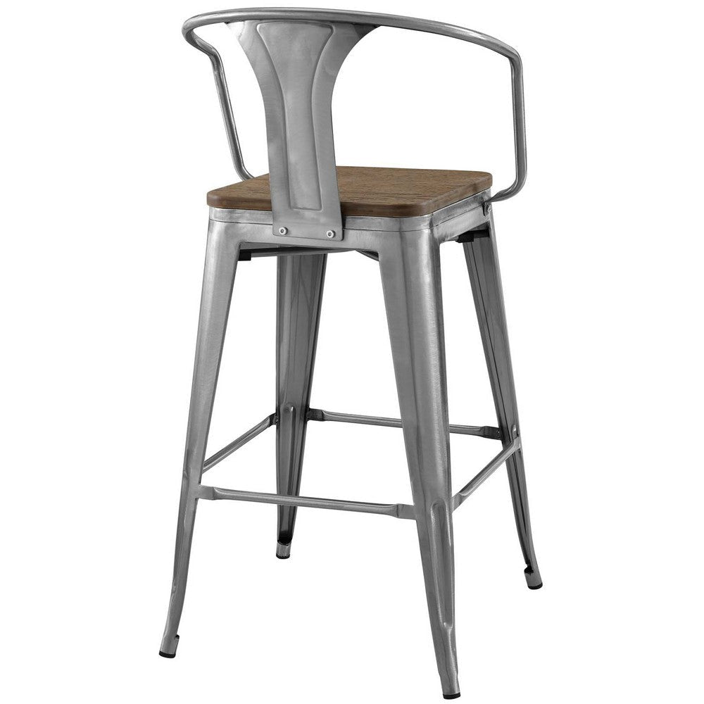 Modway Promenade Bar Stool Set of 2 Gunmetal MDY-EEI-3954-GME