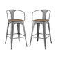 Modway Promenade Bar Stool Set of 2, Gunmetal