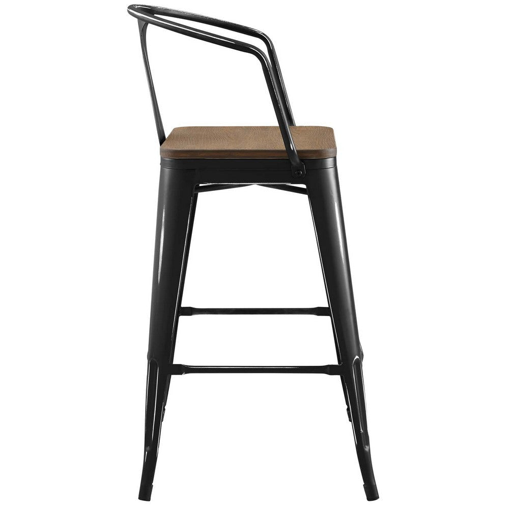 Modway Promenade Bar Stool Set of 4 Black MDY-EEI-3955-BLK