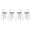 Modway Promenade Bar Stool Set of 4, White