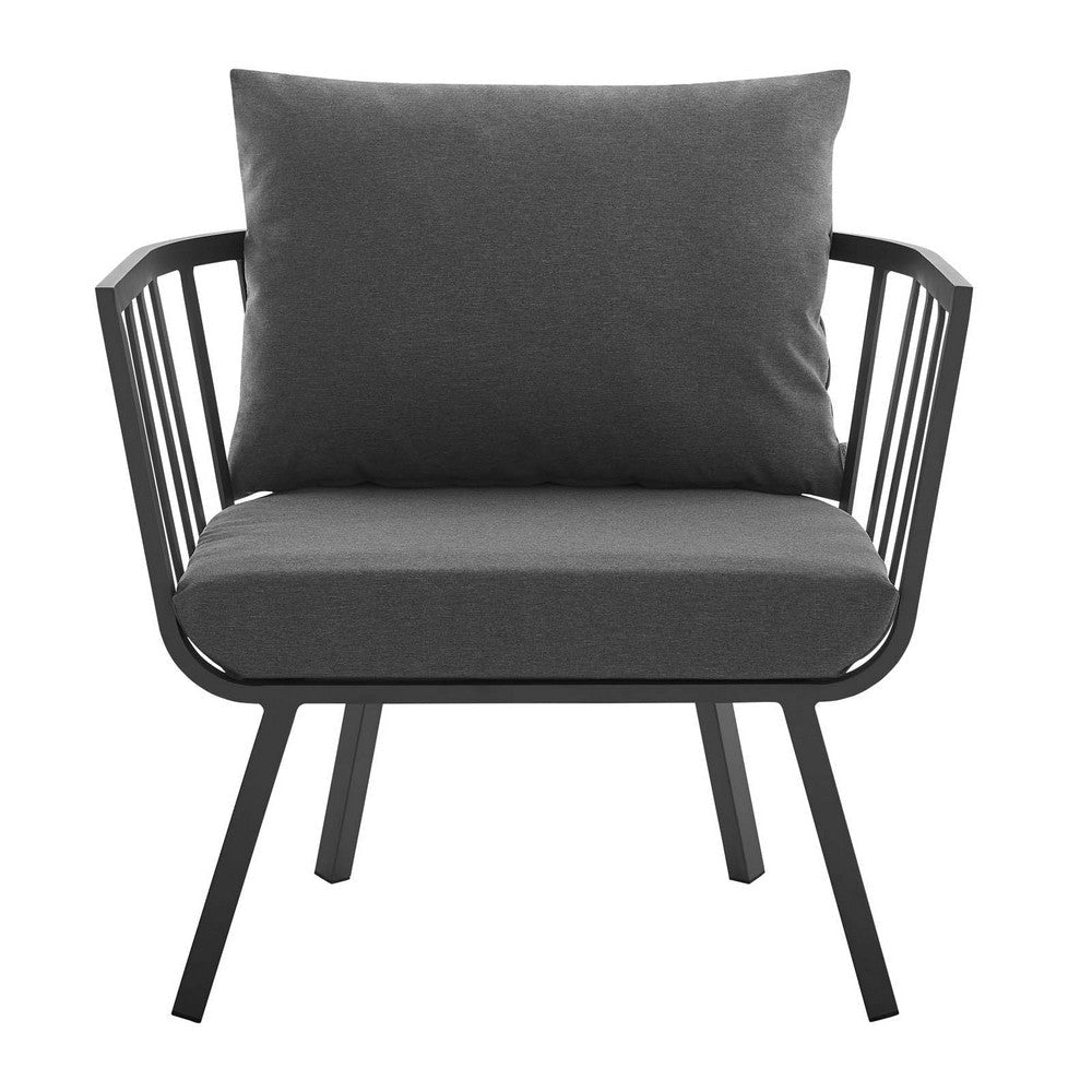 Modway EEI-3960-SLA-CHA Riverside Lounge & Deep Seating Sets Two Armchairs Gray Charcoal MDY-EEI-3960-SLA-CHA