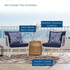 Riverside Outdoor Patio Aluminum Armchair Set of 2 by Modway| Blue