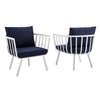 Riverside Outdoor Patio Aluminum Armchair Set of 2 by Modway| Blue