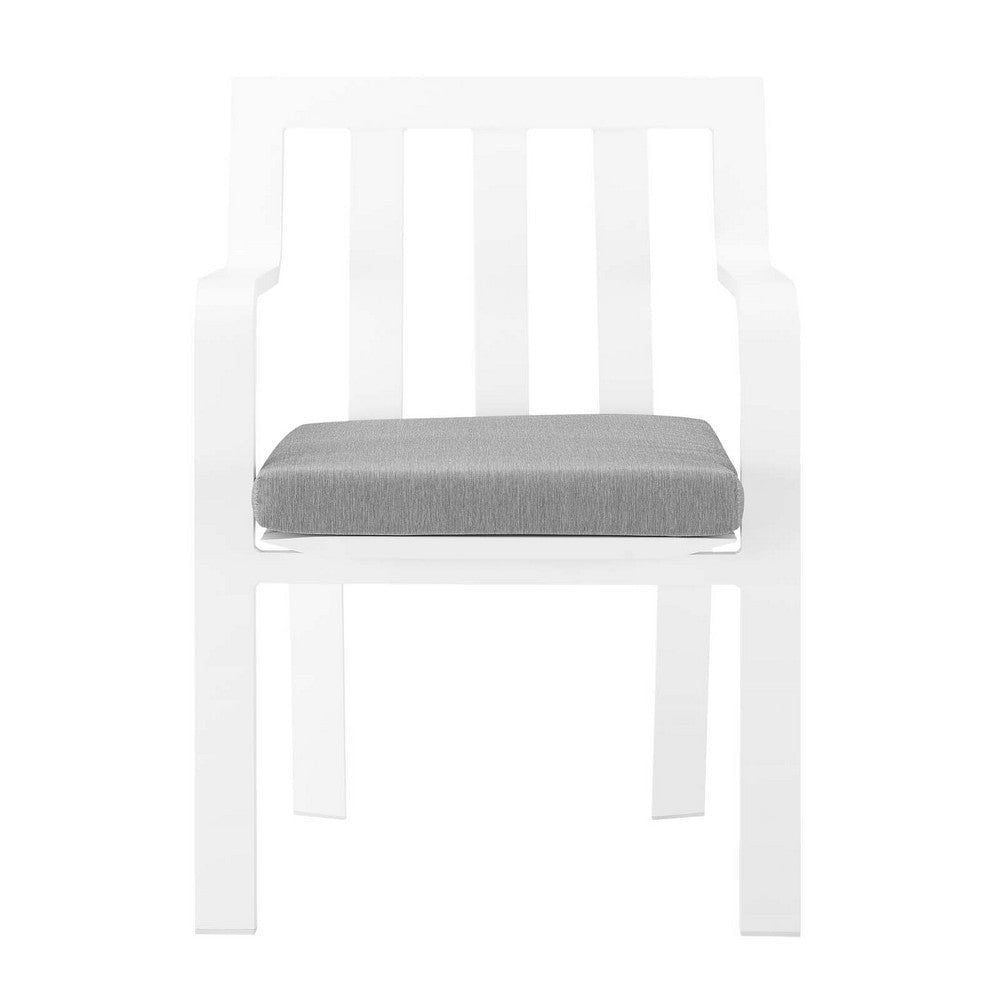 Modway EEI-3961-WHI-GRY Baxley Lounge & Deep Seating Sets Two Dining Chairs White Gray MDY-EEI-3961-WHI-GRY