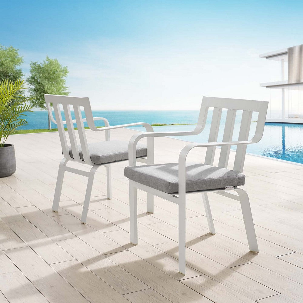 Baxley Outdoor Patio Aluminum Armchair Set of 2 by Modway| Gray