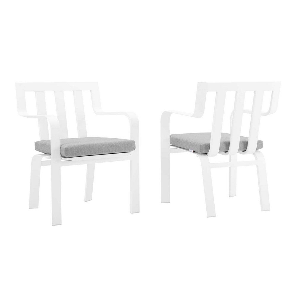 Baxley Outdoor Patio Aluminum Armchair Set of 2 by Modway| Gray