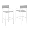 Modway EEI-3963-WHI-GRY Raleigh Lounge & Deep Seating Sets, Two Bar Stools, White Gray