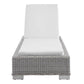 Modway Conway Sunbrella Outdoor Patio Wicker Rattan Chaise Lounge Light Gray White MDY-EEI-3978-LGR-WHI