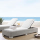 Modway Conway Sunbrella Outdoor Patio Wicker Rattan Chaise Lounge Light Gray White MDY-EEI-3978-LGR-WHI