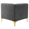 Triumph Channel Tufted Performance Velvet Sectional Sofa Corner Chair - No Shipping Charges