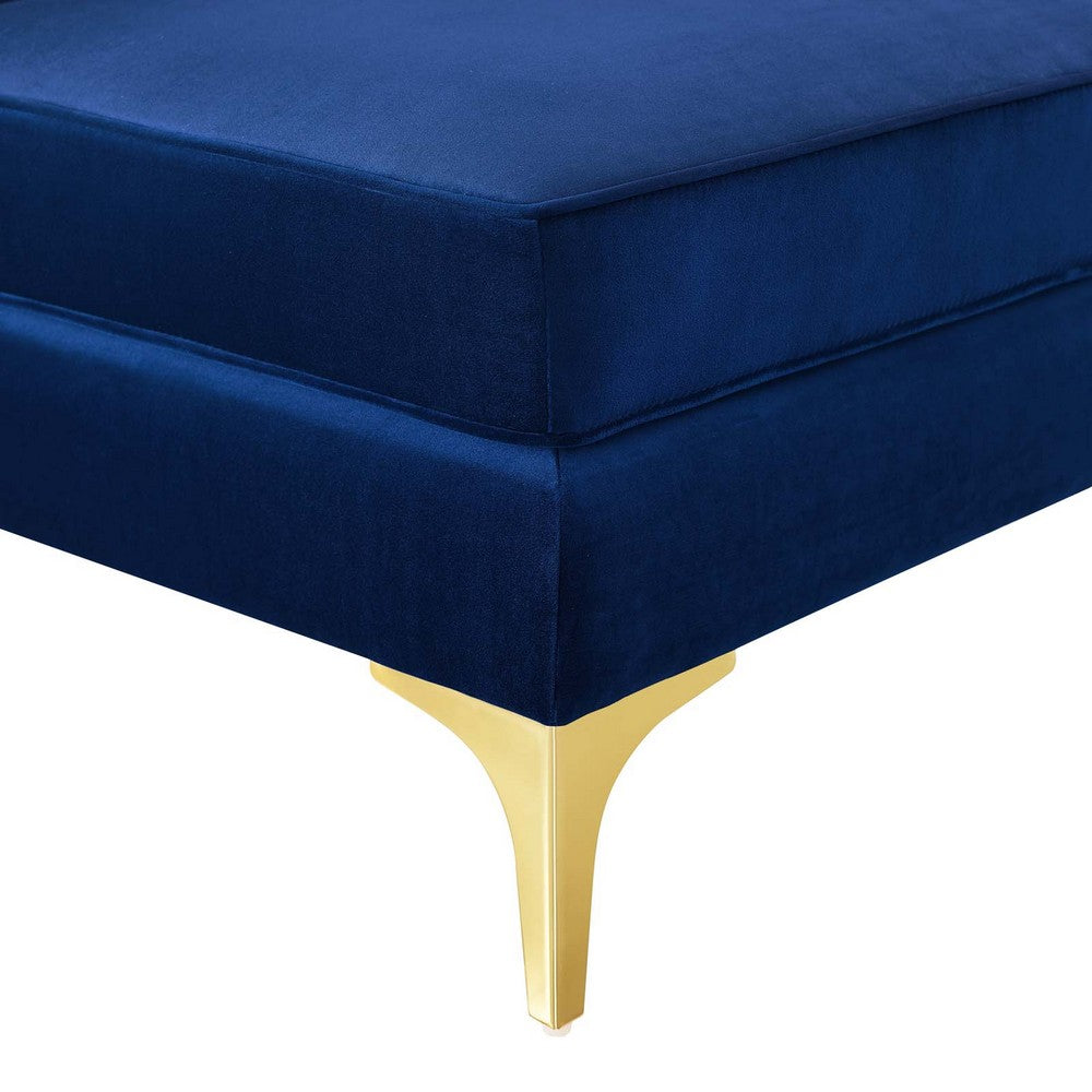 Triumph Channel Tufted Performance Velvet Sectional Sofa Corner Chair by Modway| Blue
