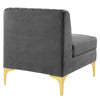 Triumph Channel Tufted Performance Velvet Armless Chair - No Shipping Charges MDY-EEI-3984-GRY