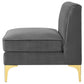 Triumph Channel Tufted Performance Velvet Armless Chair - No Shipping Charges