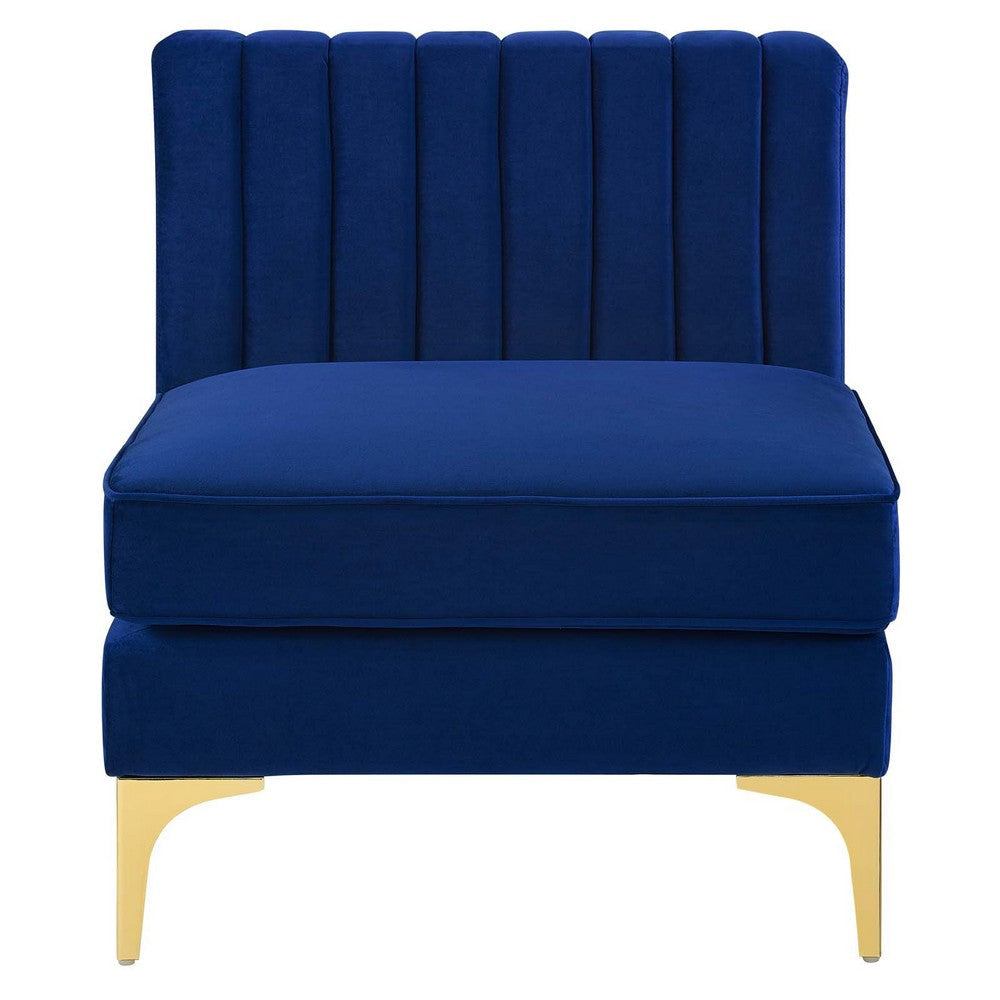 Triumph Channel Tufted Performance Velvet Armless Chair - No Shipping Charges