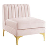 Triumph Channel Tufted Performance Velvet Armless Chair  - No Shipping Charges
