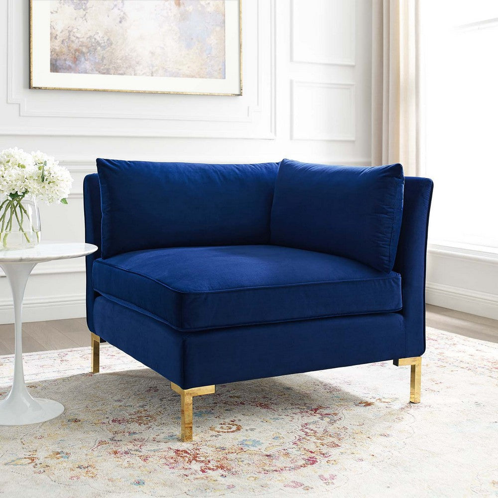 Modway Ardent Performance Velvet Corner Chair Navy MDY-EEI-3985-NAV