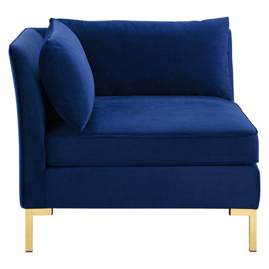 Modway Ardent Performance Velvet, Corner Chair, Navy