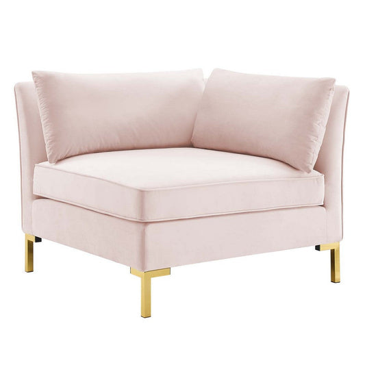 Modway Ardent Performance Velvet, Corner Chair, Pink