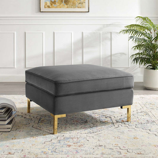 Modway Ardent Performance Velvet, Ottoman, Grey